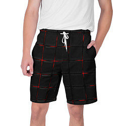 Мужские шорты 3D Плиты Red & Black