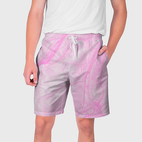 Мужские шорты Розовые разводы краска зефир / 3D-принт – фото 1
