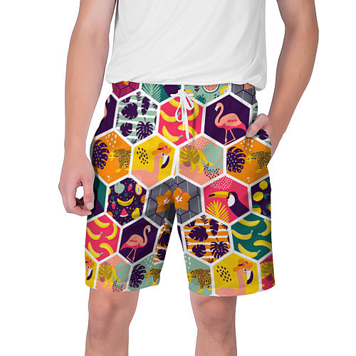 Мужские шорты Тропические соты / 3D-принт – фото 1