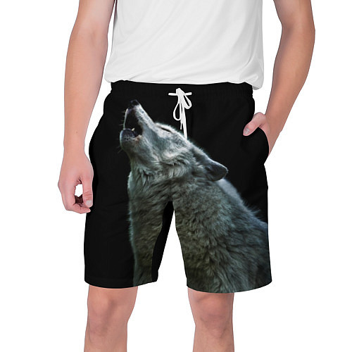 Мужские шорты Воющий волк / 3D-принт – фото 1