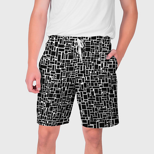 Мужские шорты Геометрия ЧБ Black & white / 3D-принт – фото 1