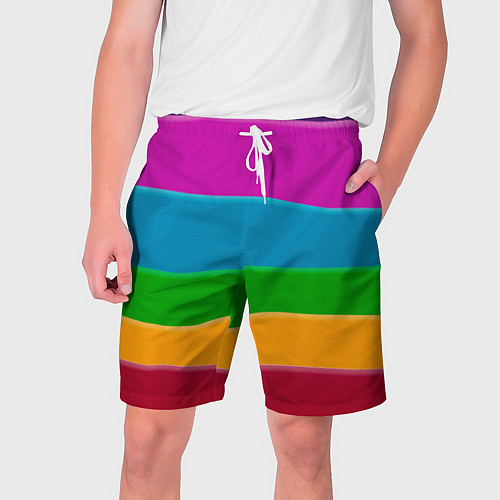 Мужские шорты Разноцветные полоски / 3D-принт – фото 1