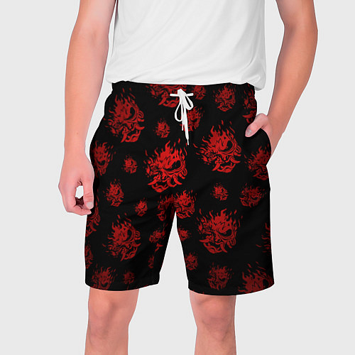 Мужские шорты RED SAMURAI PATTERN / 3D-принт – фото 1