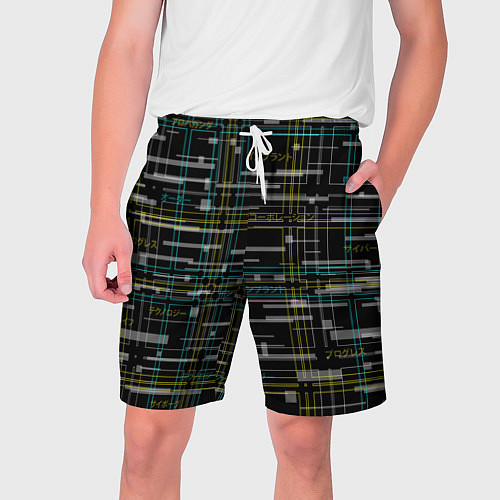 Мужские шорты Cyberpunk Tartan / 3D-принт – фото 1