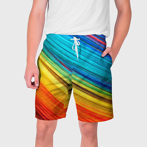 Мужские шорты Цветной мех диагональ / 3D-принт – фото 1