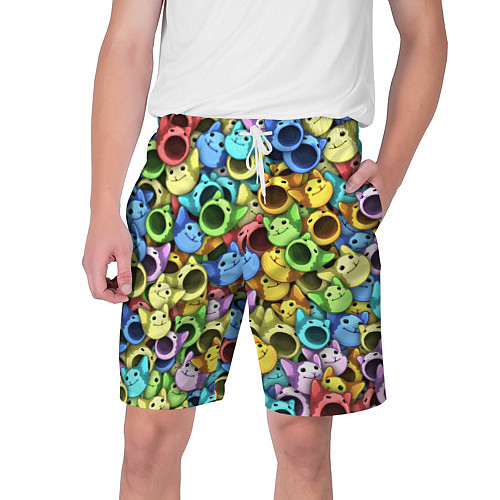 Мужские шорты Цветные Поп Котики / 3D-принт – фото 1