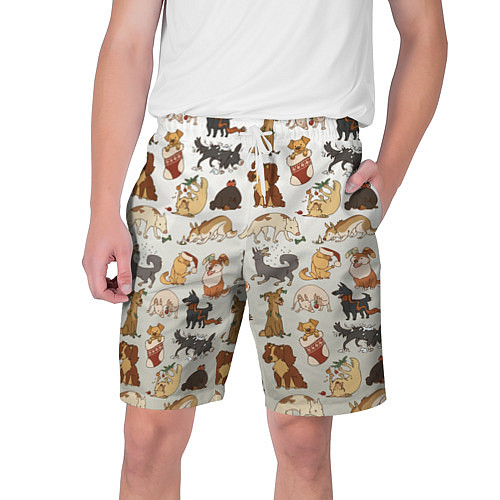 Мужские шорты Узор песики собачки гав / 3D-принт – фото 1