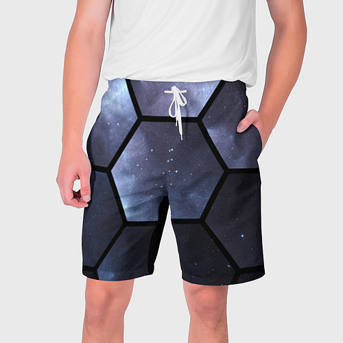 Мужские шорты Неон в космосе / 3D-принт – фото 1