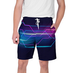 Шорты на шнурке мужские Лазерные лучи, цвет: 3D-принт