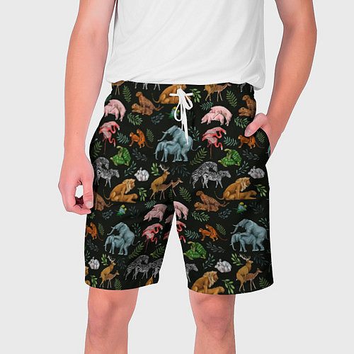 Мужские шорты Дикие Звери Паттерн / 3D-принт – фото 1