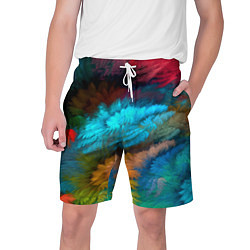 Шорты на шнурке мужские Цветной дестрой, цвет: 3D-принт