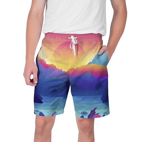 Мужские шорты Красочные Горы / 3D-принт – фото 1