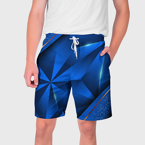 Мужские шорты 3D абстрактные фигуры BLUE / 3D-принт – фото 1