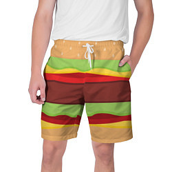 Шорты на шнурке мужские Бутерброд, цвет: 3D-принт