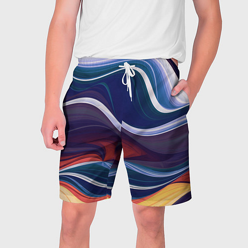 Мужские шорты Colored lines / 3D-принт – фото 1
