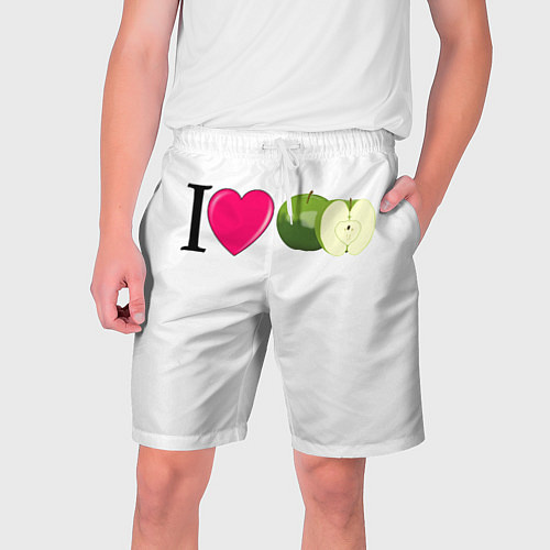 Мужские шорты I LOVE APPLE / 3D-принт – фото 1