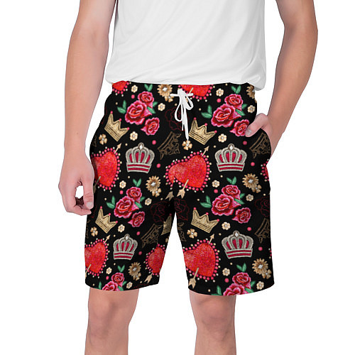 Мужские шорты Корона и розы / 3D-принт – фото 1