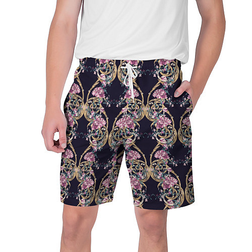 Мужские шорты Узор из цветов / 3D-принт – фото 1