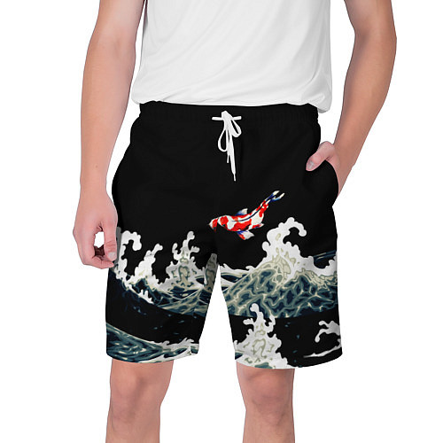 Мужские шорты Карп Кои Волна Япония Рыба / 3D-принт – фото 1