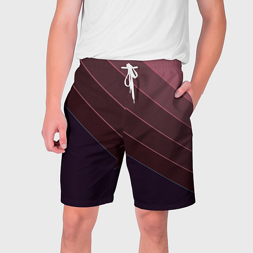 Мужские шорты Коричнево-фиолетовый узор / 3D-принт – фото 1