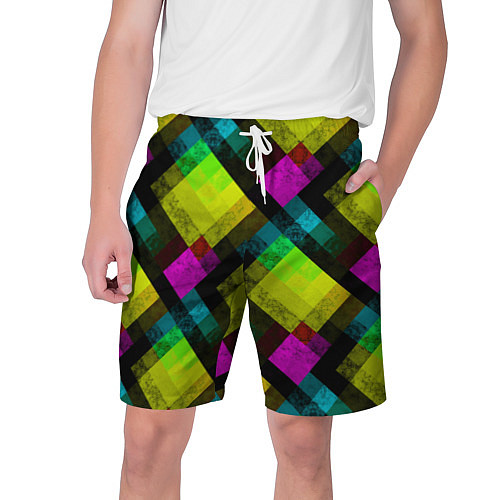 Мужские шорты Абстрактный разноцветный узор / 3D-принт – фото 1