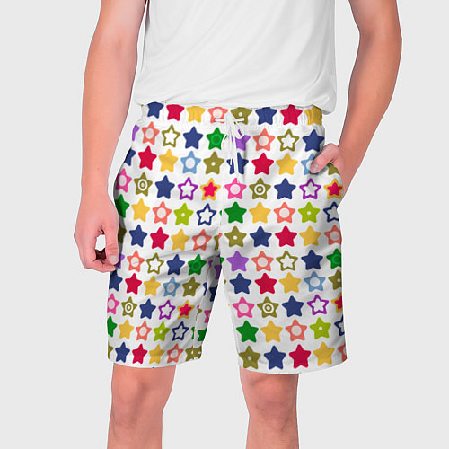 Мужские шорты Разноцветные звездочки / 3D-принт – фото 1