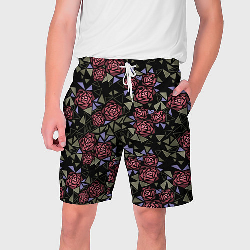 Мужские шорты Цветочная мозаика / 3D-принт – фото 1