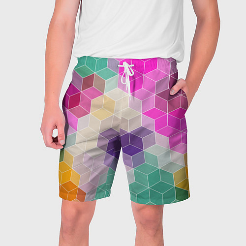 Мужские шорты Абстрактный разноцветный узор / 3D-принт – фото 1