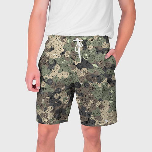 Мужские шорты Эмодзи камуфляж / 3D-принт – фото 1