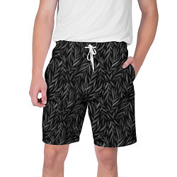 Шорты на шнурке мужские Растительный орнамент черно-белый, цвет: 3D-принт