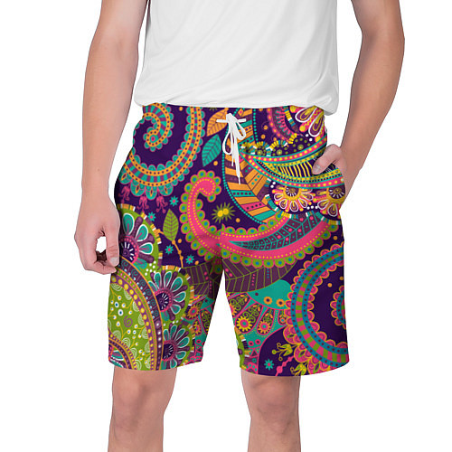 Мужские шорты Яркий красочный узор / 3D-принт – фото 1