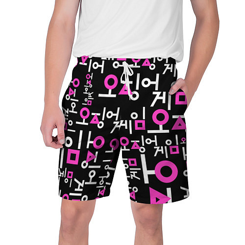 Мужские шорты Игра в кальмара лого узор / 3D-принт – фото 1