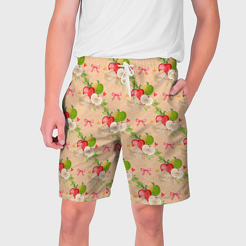 Мужские шорты Яблоки паттерн / 3D-принт – фото 1