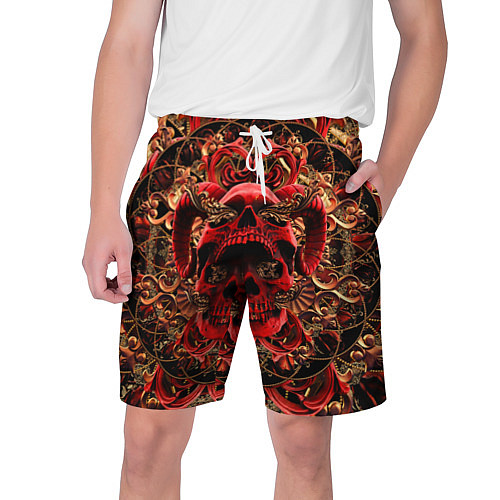 Мужские шорты Череп красного демона / 3D-принт – фото 1