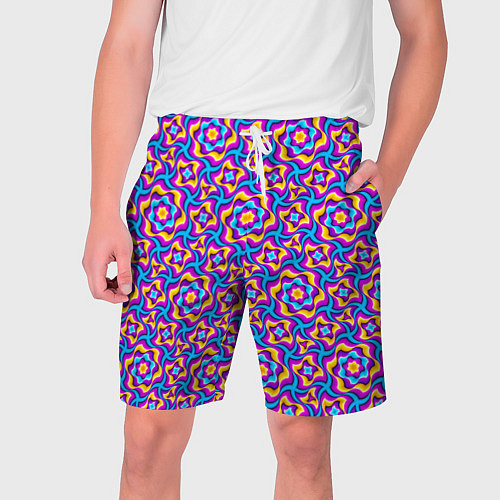 Мужские шорты Красочный фон с цветами / 3D-принт – фото 1