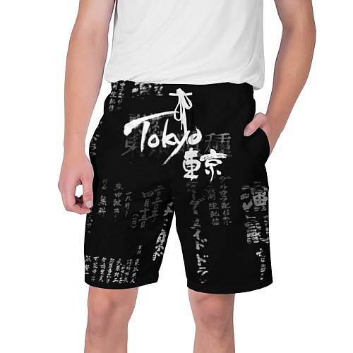 Мужские шорты Токио Надпись Иероглифы Япония Tokyo / 3D-принт – фото 1