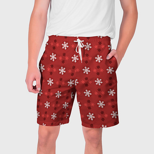 Мужские шорты Snowflakes / 3D-принт – фото 1