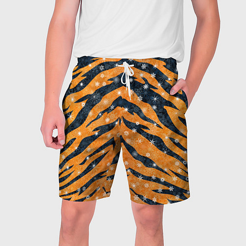 Мужские шорты Новогодняя шкура тигра / 3D-принт – фото 1