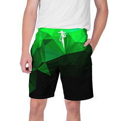 Шорты на шнурке мужские Изумрудный Зеленый Геометрия, цвет: 3D-принт