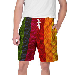 Шорты на шнурке мужские Вязаная радуга, цвет: 3D-принт