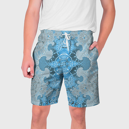 Мужские шорты Коллекция Фрактальная мозаика Голубой 292-6-n Низ / 3D-принт – фото 1