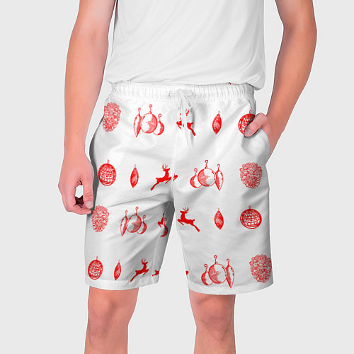 Мужские шорты Новогодняя атрибутика / 3D-принт – фото 1