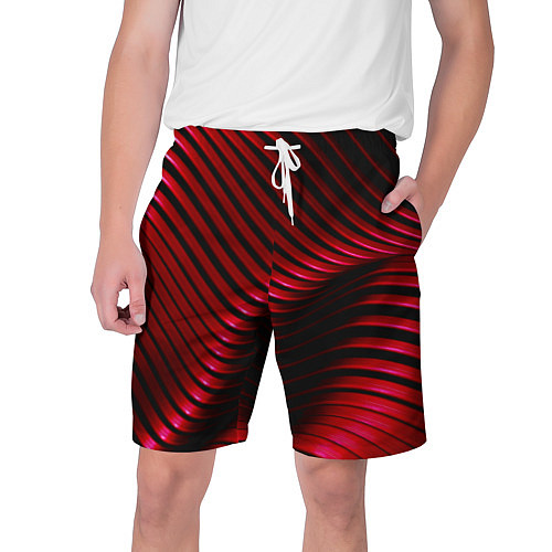 Мужские шорты Волны красного металла / 3D-принт – фото 1