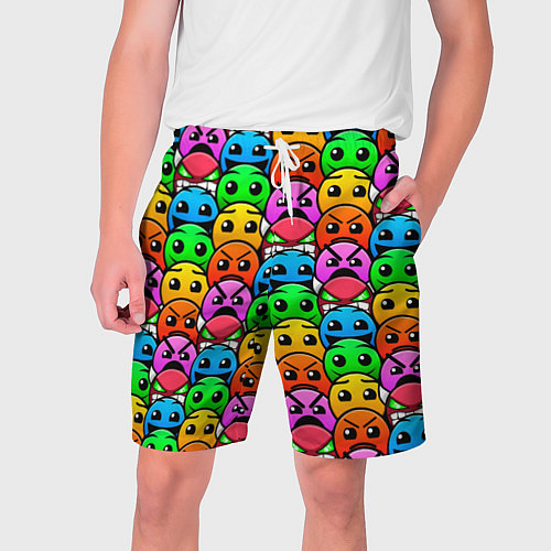 Мужские шорты GEOMETRY DASH LEVELS SMILE / 3D-принт – фото 1