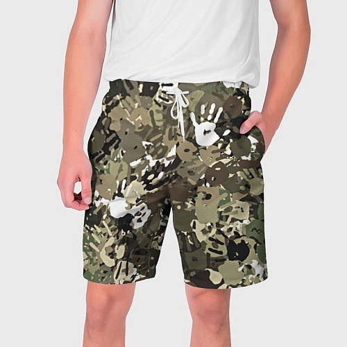 Мужские шорты Камуфляж с отпечатками рук / 3D-принт – фото 1