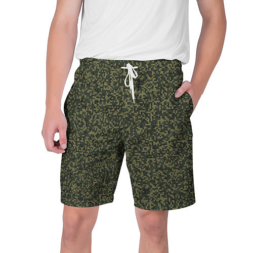 Мужские шорты Цифра Флора пиксельный камуфляж / 3D-принт – фото 1
