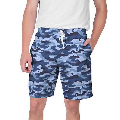 Мужские шорты Синий Камуфляж Camouflage / 3D-принт – фото 1