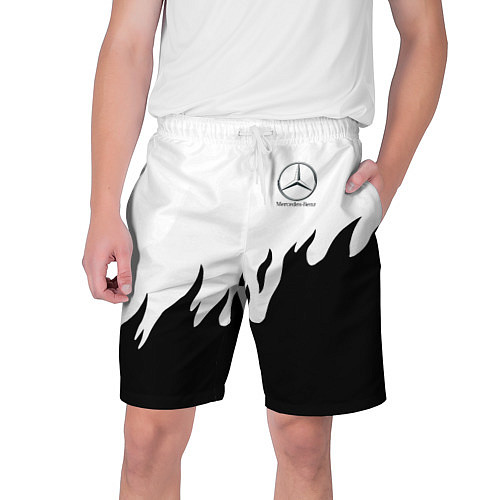 Мужские шорты Mercedes-Benz нарисованный огонь / 3D-принт – фото 1