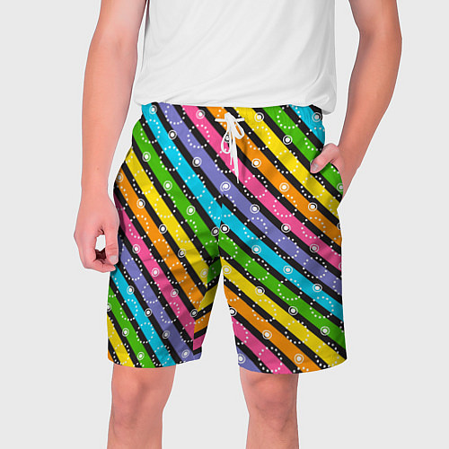 Мужские шорты Радужные полосы микс / 3D-принт – фото 1