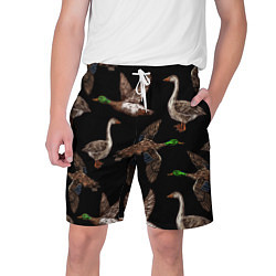 Шорты на шнурке мужские Утки паттерн, цвет: 3D-принт